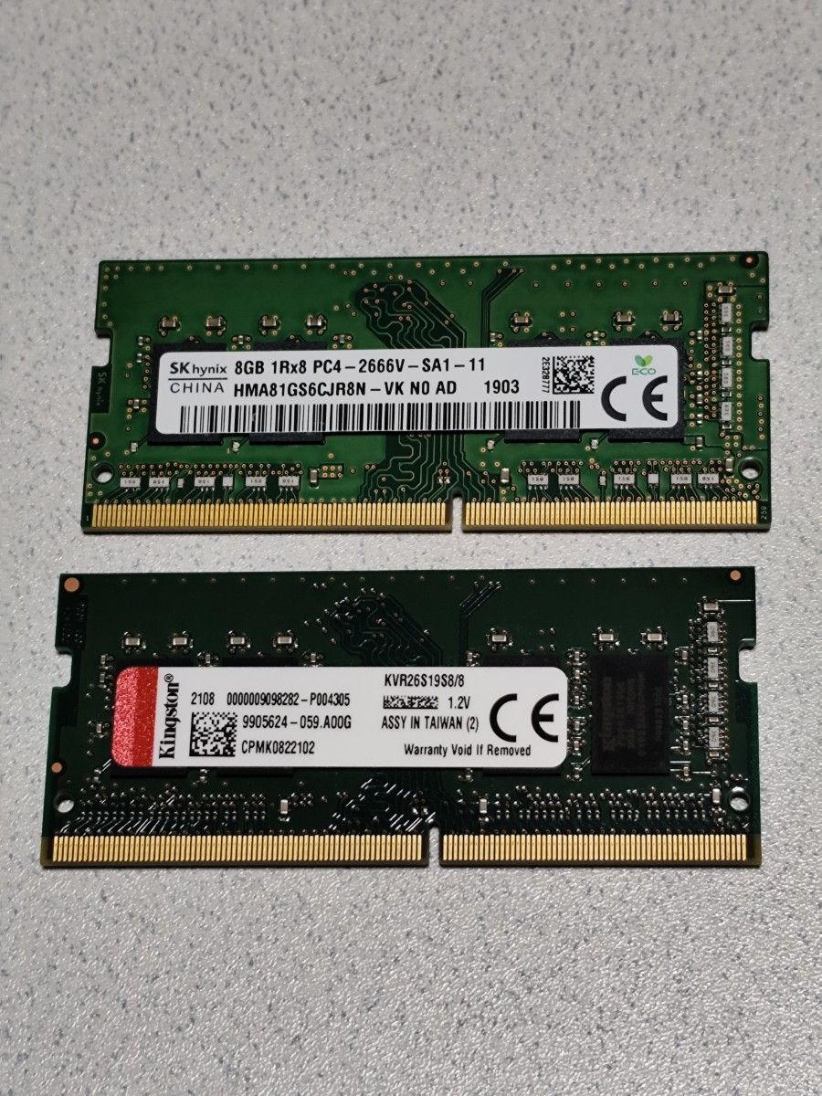 DDR4 Kingston SKhynix DDR4 2666 16GB 8GB×2枚 中古メモリ｜Yahoo