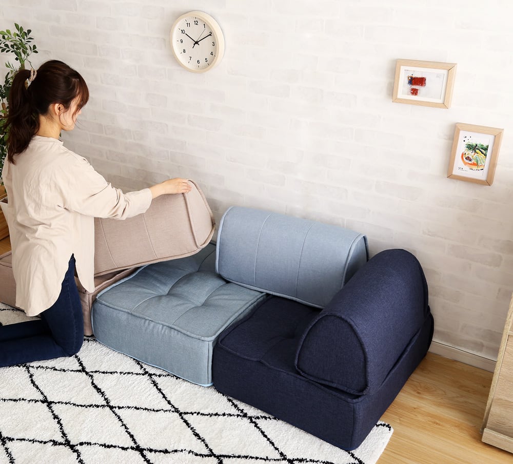 一人掛け背もたれフロアクッションセット 全5色 | TKSKSHOP☆送料無料☆