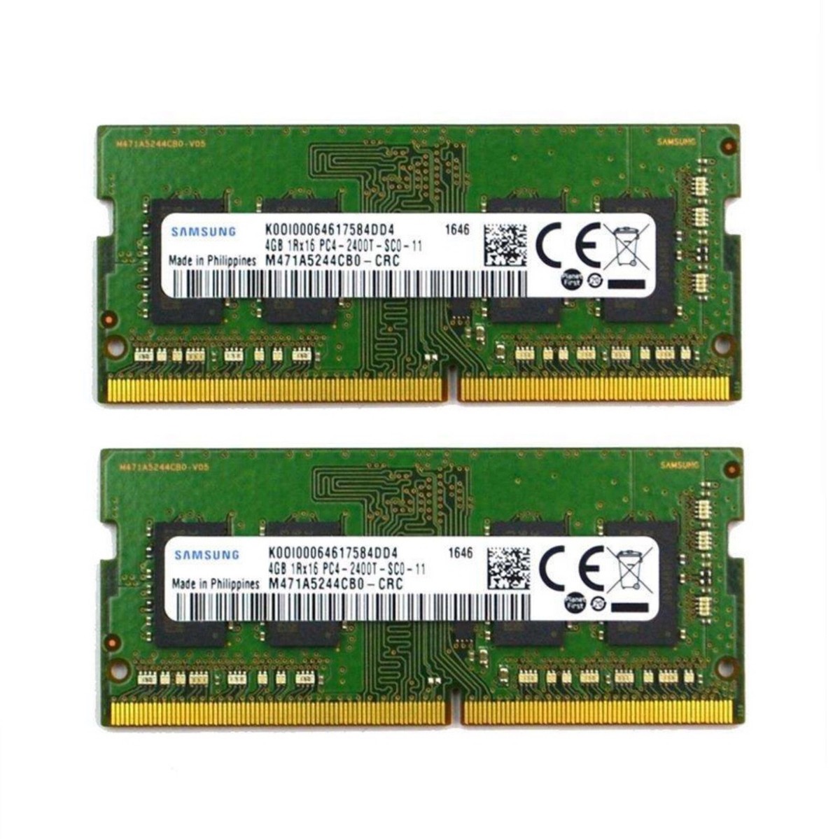 Samsung 8GB (2X 4GB) DDR4 2400MHZ PC4-19200 SODIMM (M471A5244CBO