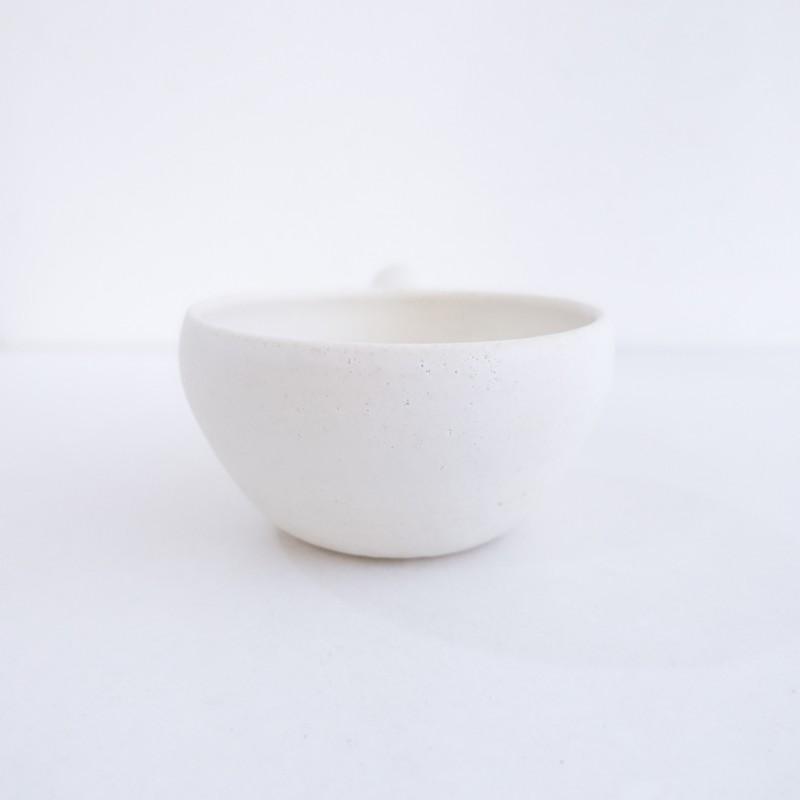 未使用】希少/正島克哉 *片手土鍋*作家鍋耐熱土ホワイト【陶器】(wa87