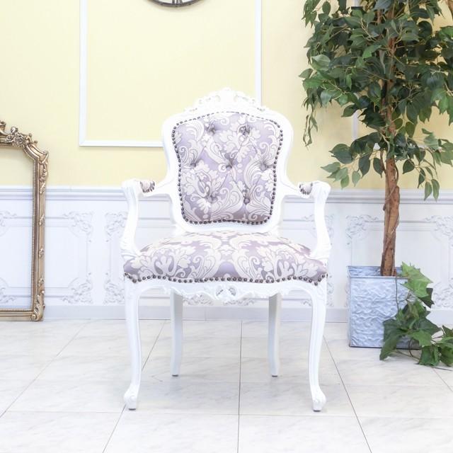 アンティークアームチェア ロココ調 シングルソファ ソファー 肘掛け