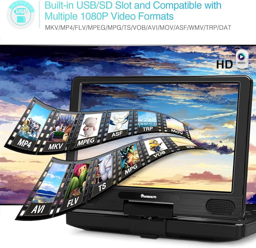 Amazon.co.jp: NAVISKAUTO 12インチ ポータブルブルーレイDVD