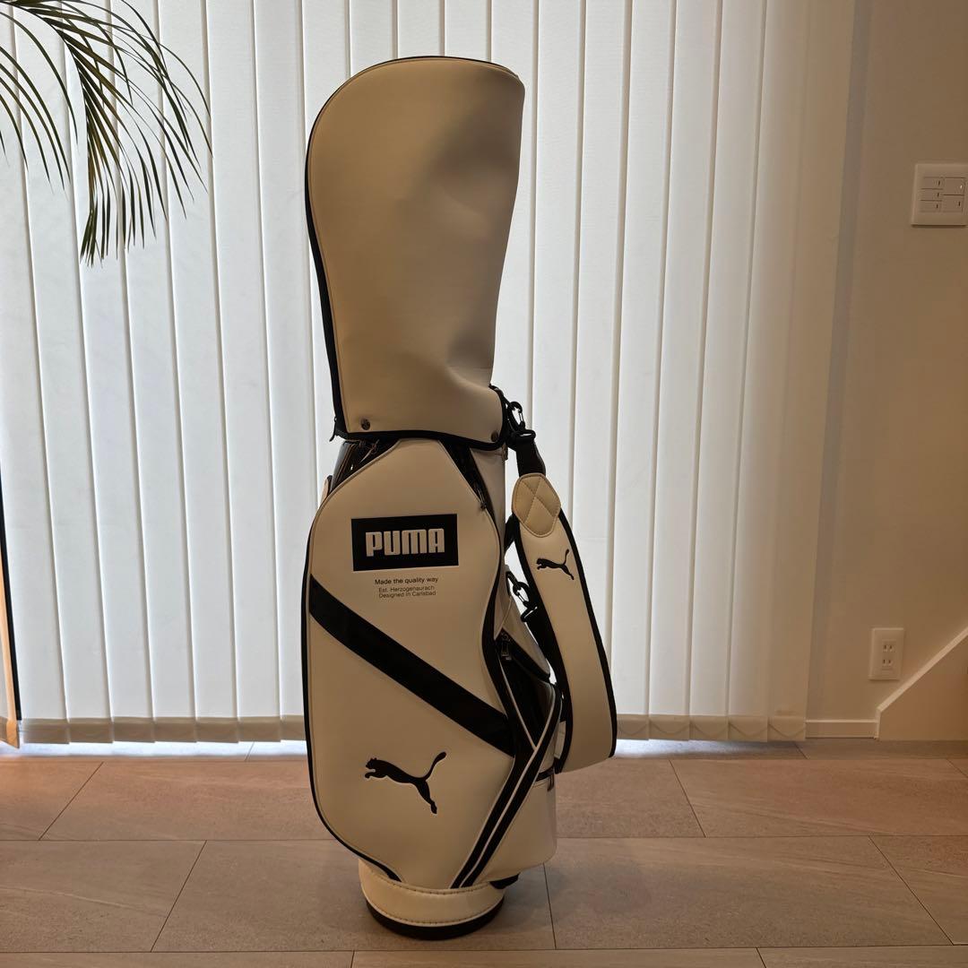 PUMA キャディバッグ ホワイト・ブラック PUMA（プーマ） ゴルフキャディバッグ PUMABASICキャディバッグ23