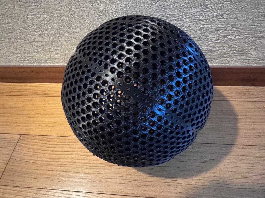 エアレスバスケットボール風　7号サイズ　PLA-HR エアレスバスケットボール 7号 3Dプリント サイレントバスケットボール