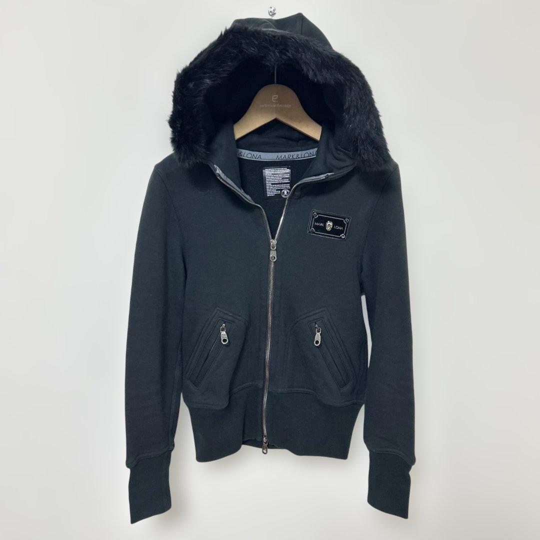 MARK&LONA ジップパーカー 2WAY ファー付 スカル S MARK&LONA ジップパーカー 2WAY ファー付 スカル S