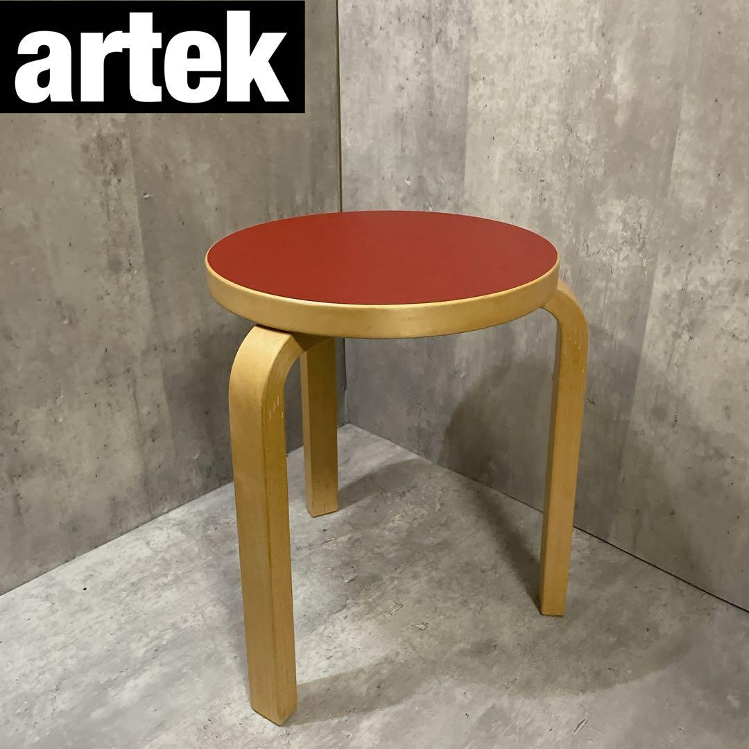 Artek アルテック スツール60 3本脚 レッド 正規品シール有 2012年 Artek アルテック スツール60 3本脚 レッド 正規品シール有 2012年