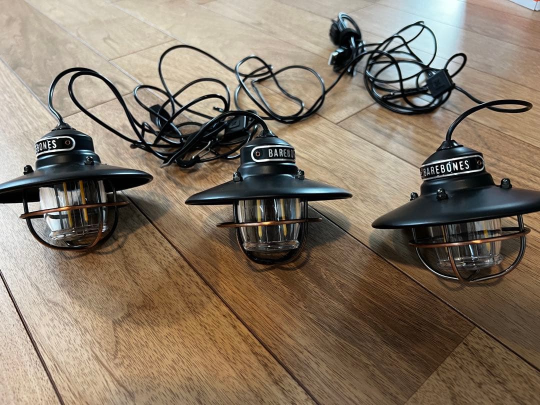 ベアボーンズ ３連 LED ランタン アンティークブロンズ 黒 Barebones Living レイルロードランプLED アンティークブロンズ