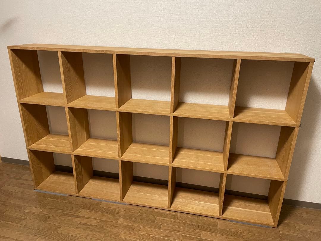 無印良品　スタッキングシェルフ　5段×3列　オーク材　送料込 スタッキングシェルフセット・5段×3列・オーク材 | 無印良品