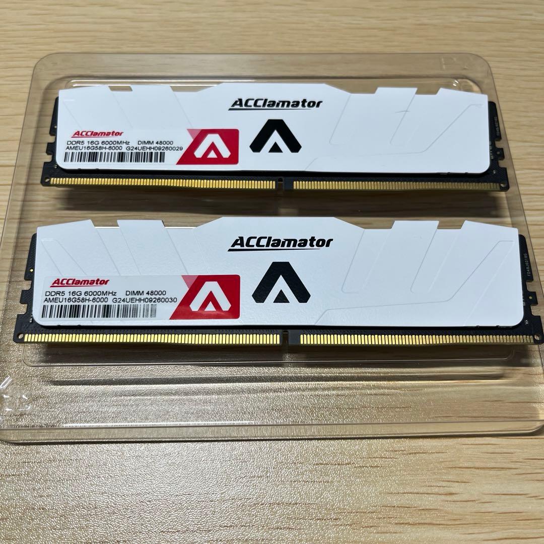 ACClamator DDR5メモリー 32GB(16GB×2) 6000Mhz DDR5 RAM 32GB (16GB×2) 6000MHz (PC5-48000) CL40 1.35V (XMP3.0/Expo