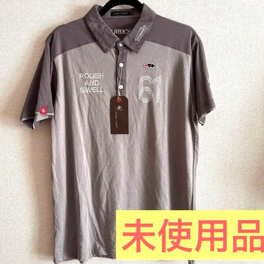 未使用品　rough & swell ポロシャツ Mサイズ グレー ゴルフウェア カジュアルゴルフドットコムby PALM SPRINGSにrough&swell［ラフアンド
