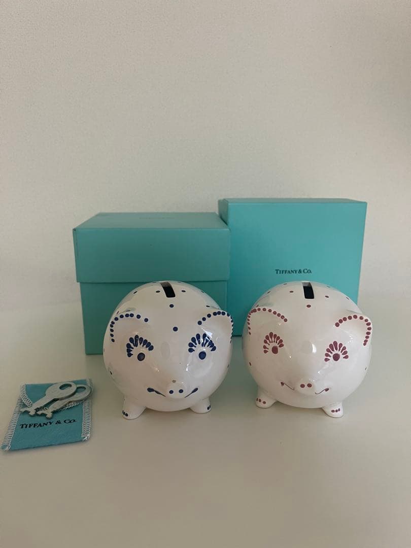 Tiffany&Co. ティファニー 豚の貯金箱 TIFFANY&Co.（ティファニー） 貯金箱 ブタ/陶器 ホワイト×ピンク